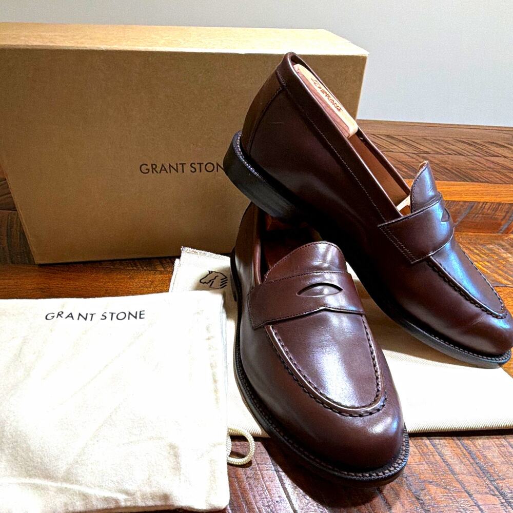 Grant Stone Traveler Penny in Tobacco Calf 10D